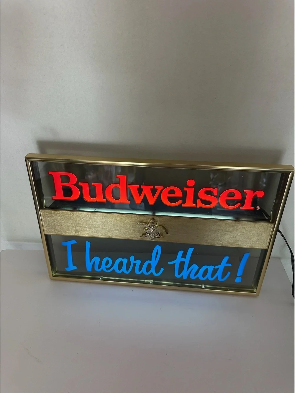 Vintage 1983 Budweiser I Heard That Mirror Sign C-12